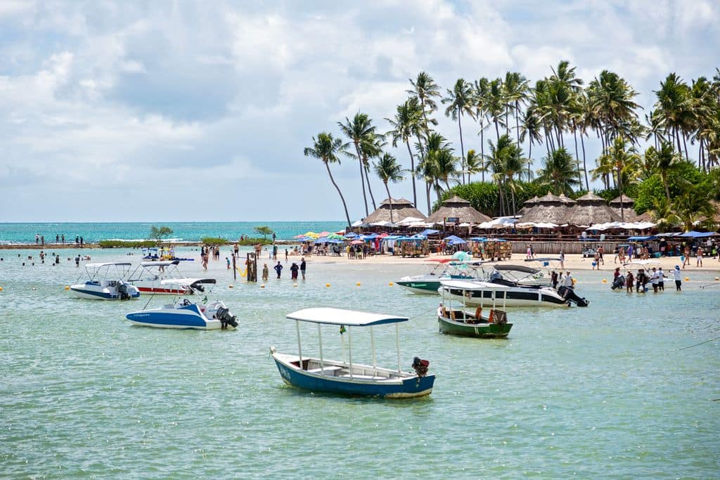 Paradise beach with turquoise sea in Brazil