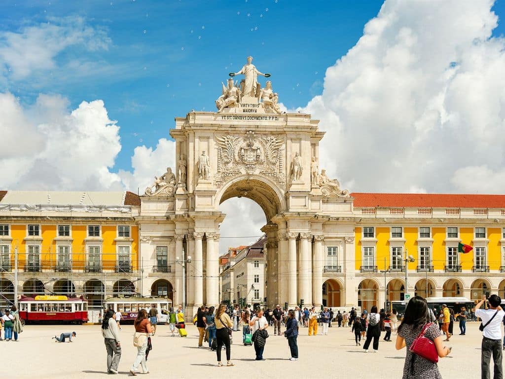 Rua Augusta Arch at Commerce Square, Lisbon, Portugal