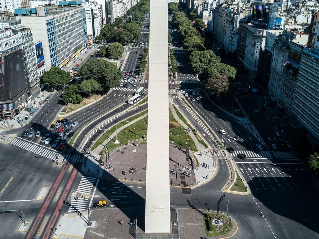 Obelisk on Avenida 9 de Julio, Buenos Aires, Argentina