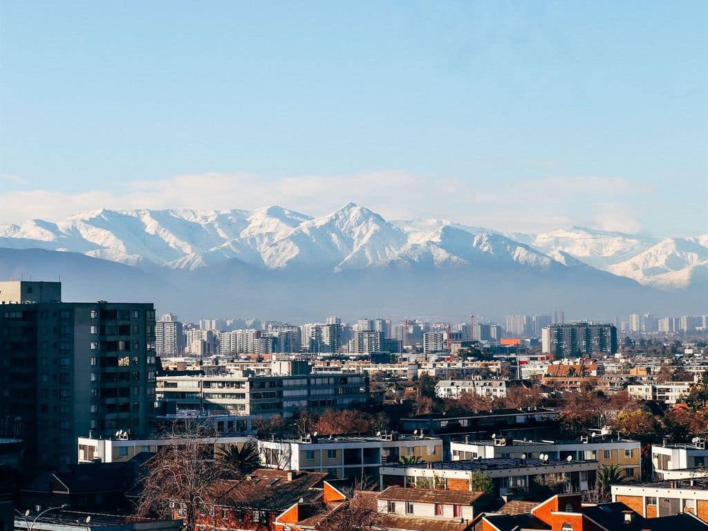 Santiago with the Andes Mountains, Chile